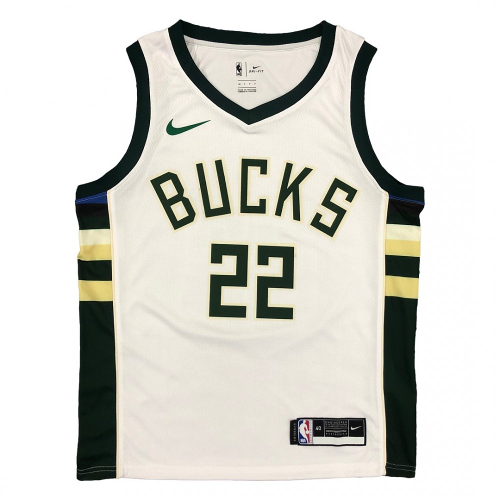Men's Milwaukee Bucks Khris Middleton #22 White 2020/21 Swingman Jersey - Association Edition-Pro Kit Vault | Brand New 26/27 Sports Jerseys